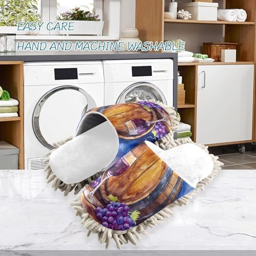 Cozy White Grapes Purple Mop Slippers Soft Eco-Friendly