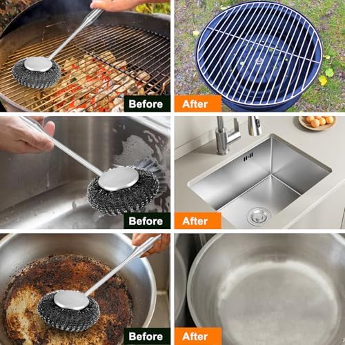 Stainless Steel Scrubber Set 6PC - Rust-Resistant Kitchen