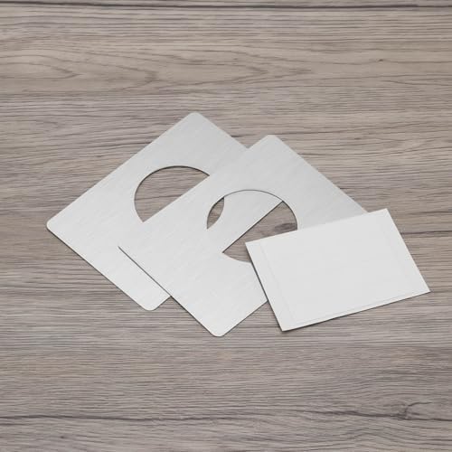 Sing FLD8-Piece 13CM x 9CM Stainless Steel Door Lock Repair Plate Set for 55CM Spherical Locks Silver