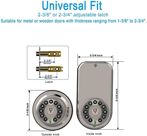 Double Sided Door Keypad Keyless Entry Smart Door Lock waterproof weatherproof secure