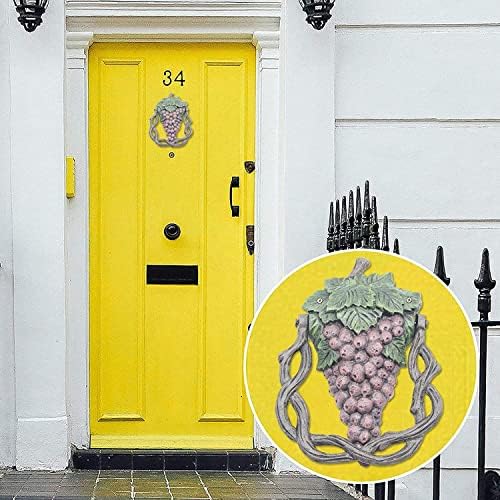 Vintage Door Knocker - Front Door Decor piece with Cast IronPurple Grape Handle