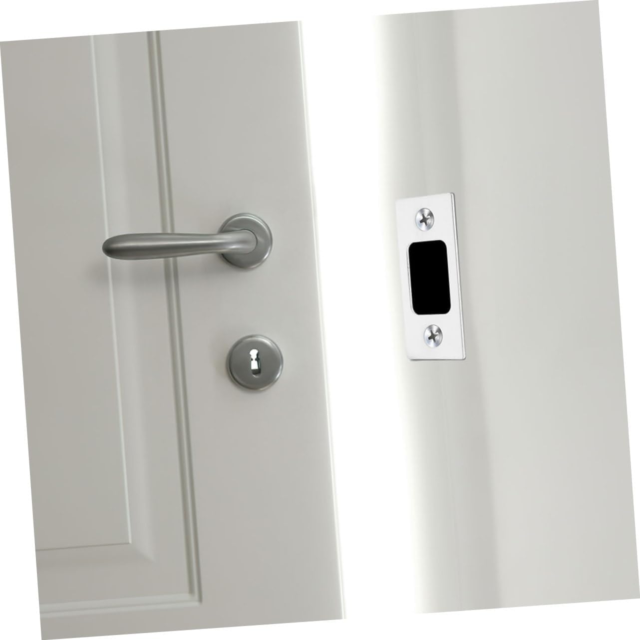 DOITOOL 4pc Stainless Steel Deadbolt Strike Plates Durable Door Backplates for Interior Exterior Doors Secure Lock Cover