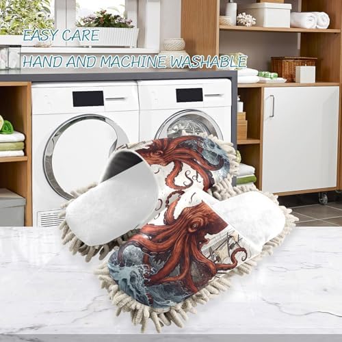 White Ship Octopus Mop Slippers