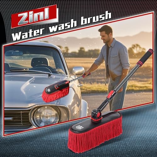 RIDE KINGS 2In1 Car Wash Brush Mop with Storage Bag