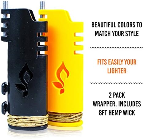 Hemp Wick Lighter by Hemplights 8FT BlackGrey