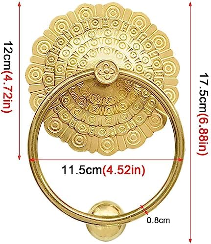 VINTAGE DOOR KNocker Handmade Metal Door Decor Antique Gold Finish Perfect Front Door Addition