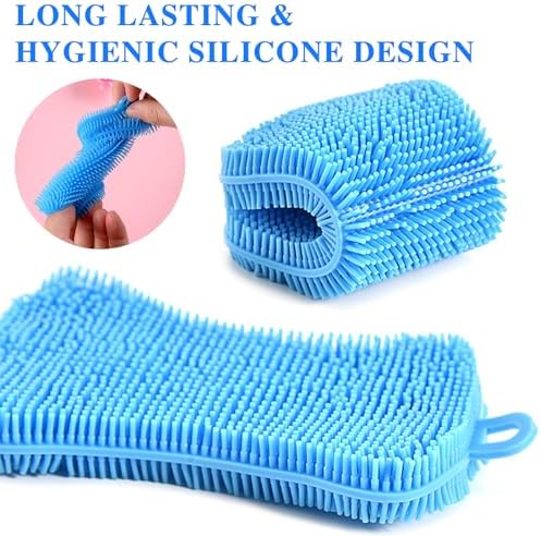 6-Pack Silicone Dish Sponges Multi-Functional Durable
