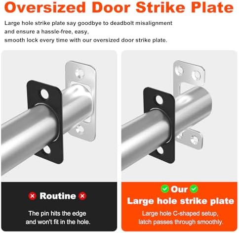 Adjustable Deadbolt Strike Plate for Exterior Doors