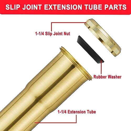 Cinsda 1-14 OD x 12 Brass Slip Joint Extension Tube