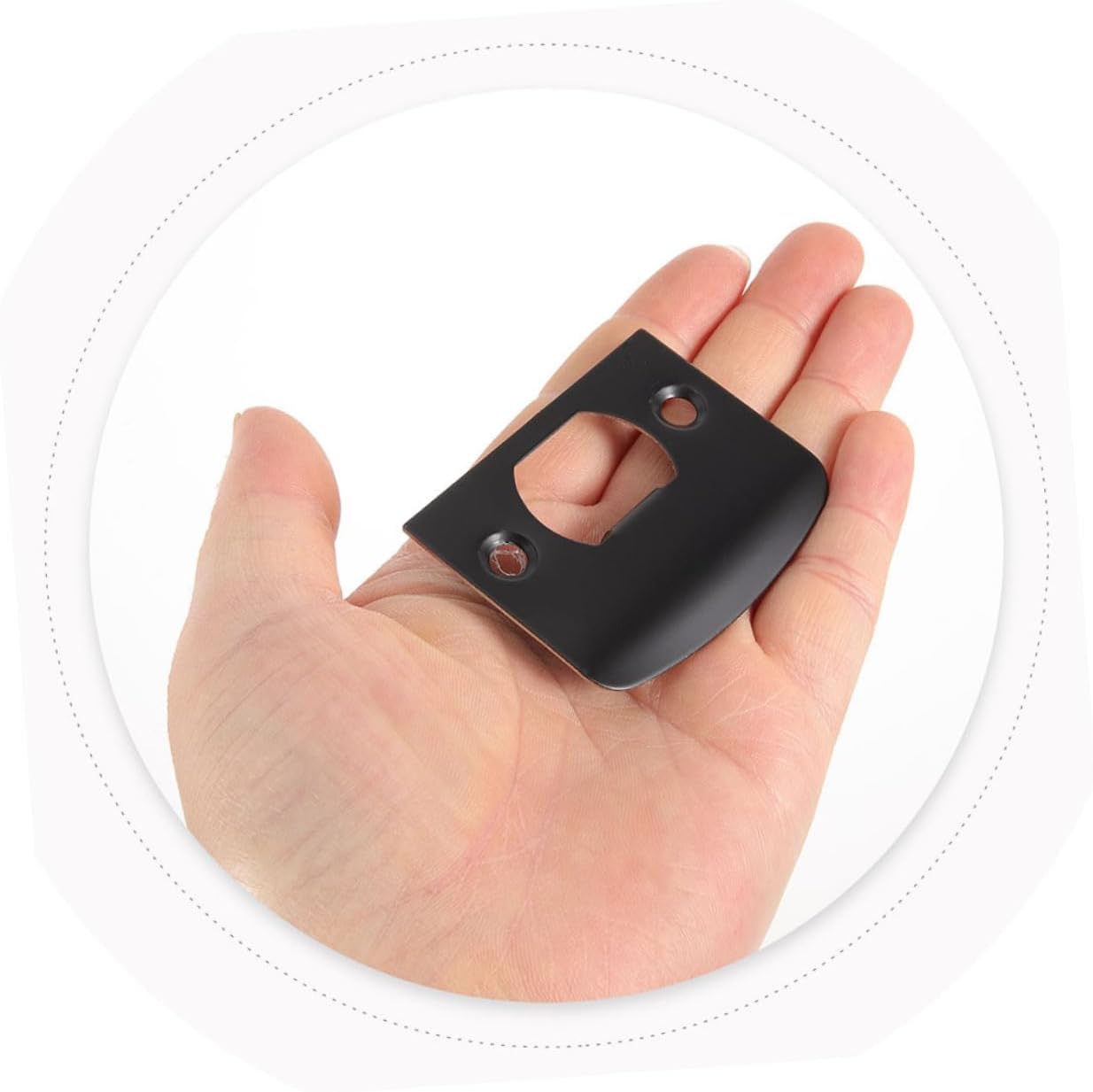 4-PC Set of Stainless Steel Deadbolt Strike Plates for Adjustment Door Latches with D-Shaped Design