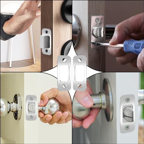 2-Piece Stainless Steel Deadbolt Strike Plate Set