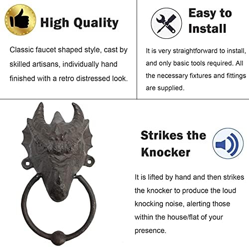 TBLOTYDVintage Dragon Head Door Knockers