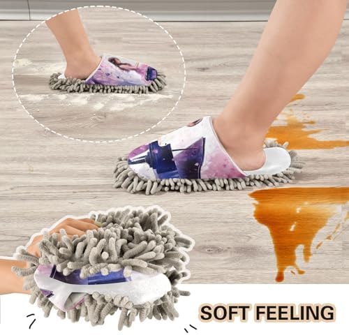 White Play Piano Mop Slippers for Home and Office