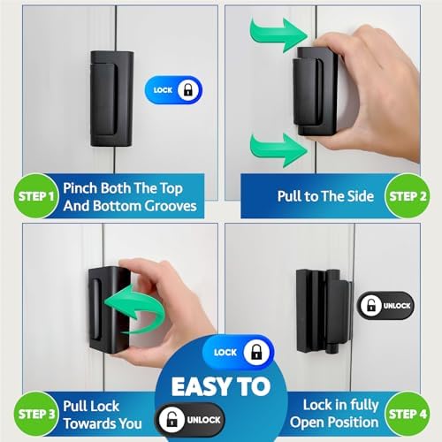 DwellGood Door Locks 2-Pack - 800 lb Force Aluminum Security Locks