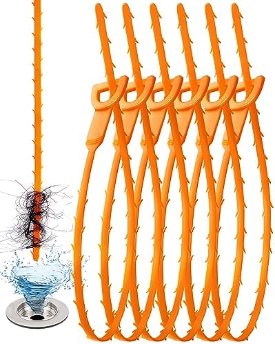 VILINLEE 25 Inch Drain Snake 6 Pack Clog Remover Tool