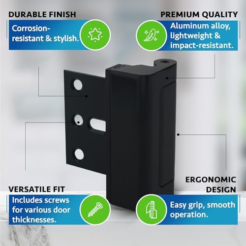 DwellGood Door Locks 2-Pack - 800 lb Force Aluminum Security Locks