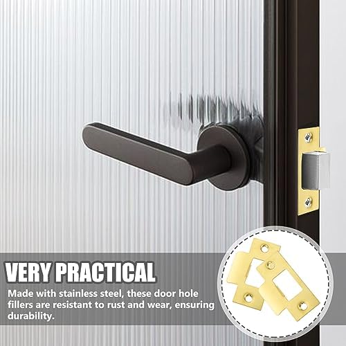 2pcs Stainless Steel Deadbolt Strike Plate Filler for Door Reinforcement