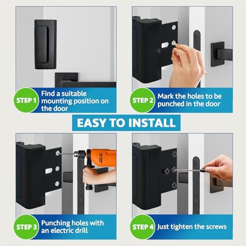 DwellGood Door Locks 2-Pack - 800 lb Force Aluminum Security Locks