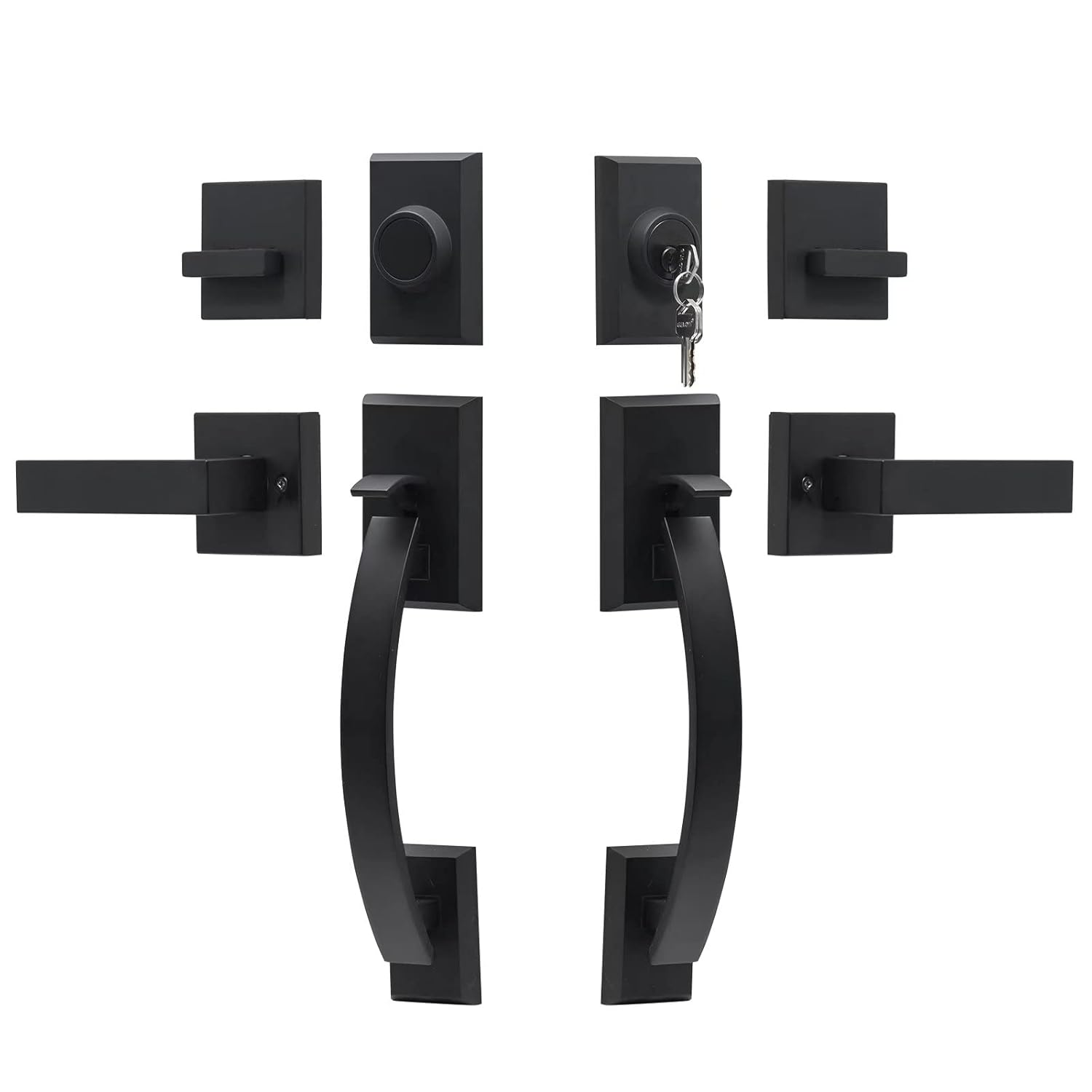 NeuTypePremium Double Door Handle Set with Heavy Duty Lock for Home Commercial Use