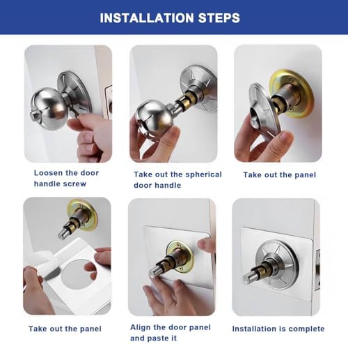 Sing FLD8-Piece 13CM x 9CM Stainless Steel Door Lock Repair Plate Set for 55CM Spherical Locks Silver