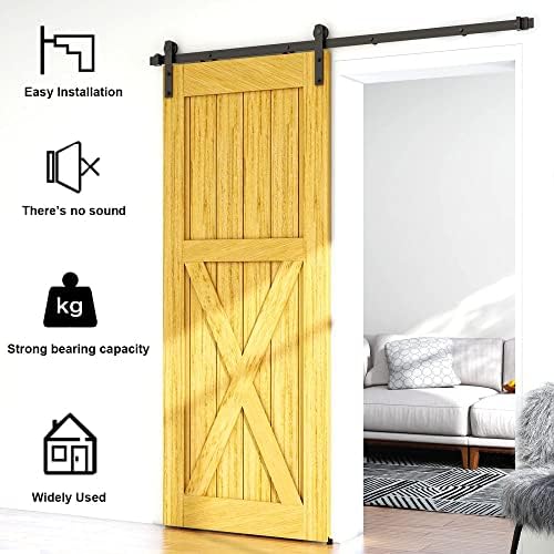 6FT Sliding Barn Door Hardware Kit Cost-Effective Easy to Set Up