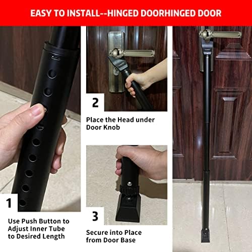 HoneSecur 2-Pack 2-in-1 Door Sliding patio Door Stopper Adjustable Security Jammer Bar Child-Proof