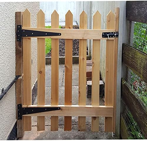 4 Pcs 8 Inch T Strap Hinges Black