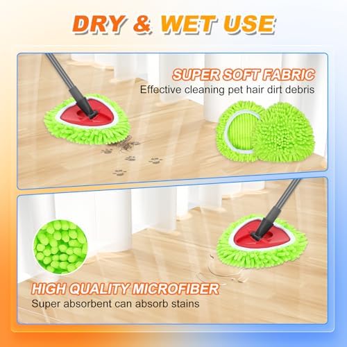 4-Piece Mop Pad Set for O-Cedar Spin Mop Microfiber Replacement Green