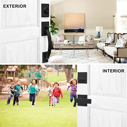 NeuTypePremium Double Door Handle Set with Heavy Duty Lock for Home Commercial Use