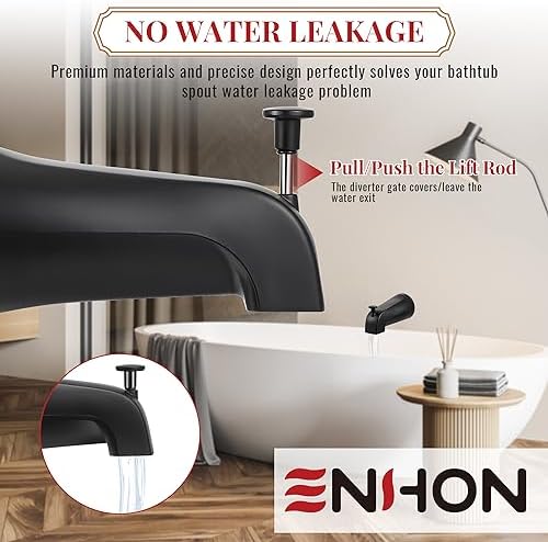 Non-Leak Bath Faucet Slip-On Diverter Spout for Bathroom