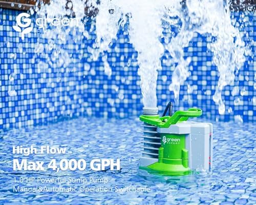MV Green Expert 1HP Sump Pump 4000GPH - Effortlessly remove water from flooded basements pools and more