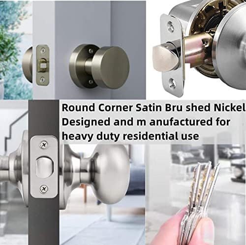 Round Corner Deadbolt Strike Plate Set SATIN Nickel Finish