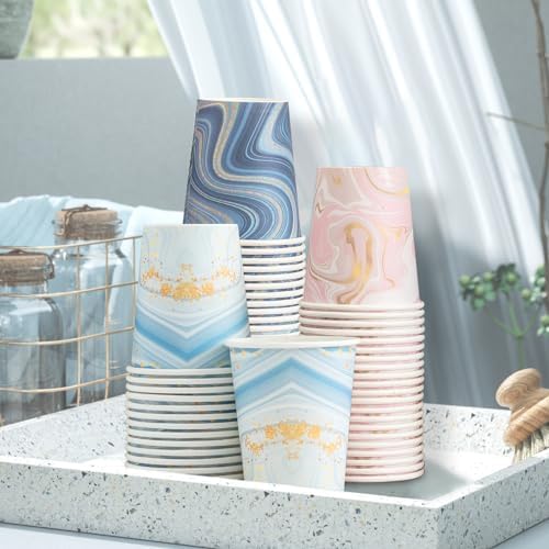 300-Pack 3oz Disposable Paper Cups Mixed Colors Perfect for Bathroom Medications Mouthwash and Small Beverages
