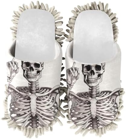 RunningBear White Skeleton White Replacement Mop Slippers
