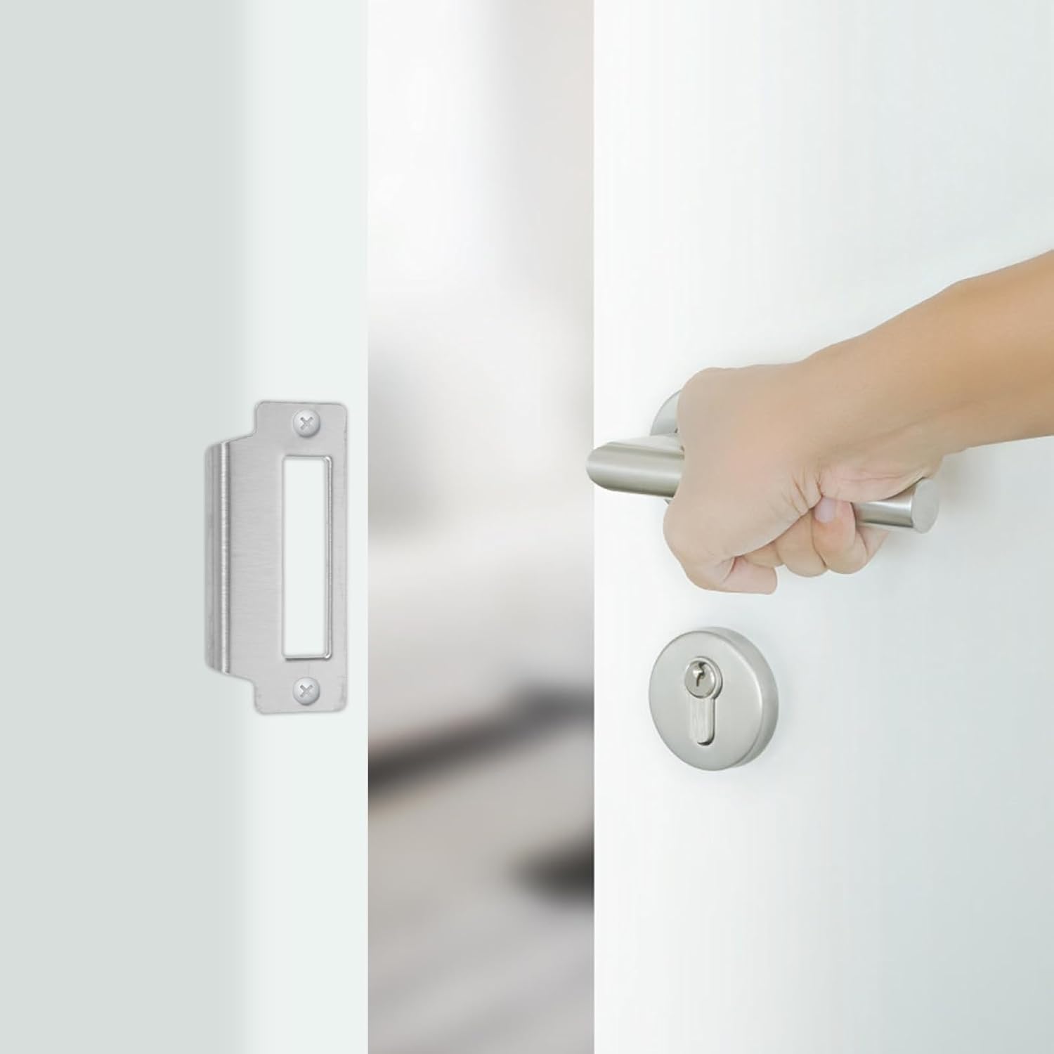 DOITool Door Strike Plate 5-Piece Set for Doors Reinforce Security Durable Design