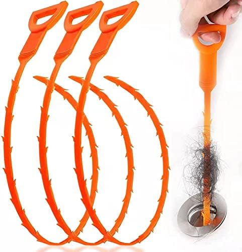 3-Piece Set of 25-Inch Hair Snake Drain Clog Remover