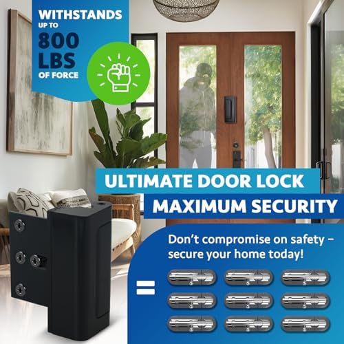 DwellGood Door Locks 2-Pack - 800 lb Force Aluminum Security Locks