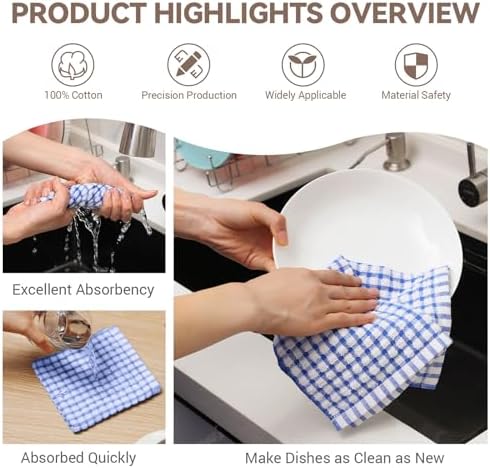 Egles 12 Pack Dishcloths 12x12 Inches Cotton Mix Color