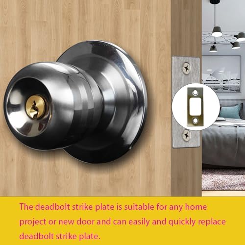 Sturdy Steel Door Strike Plate Set for Home Projects