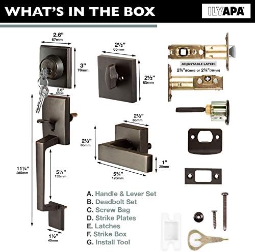 Ilyapa Modern Door Handleset for Secure Exterior Doors