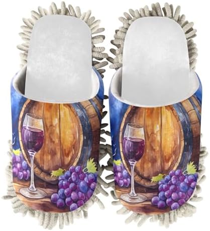 Cozy White Grapes Purple Mop Slippers Soft Eco-Friendly