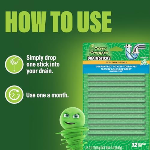Green Gobbler Drain Cleaner and Deodorizer Original Formula 12-Pack
