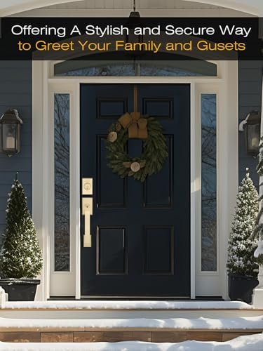 EHOMEWAREFront Door Handle Set for Doors with Reversible Lever Satin Brass Finish 100 Satisfaction Guaranteed