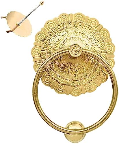 VINTAGE DOOR KNocker Handmade Metal Door Decor Antique Gold Finish Perfect Front Door Addition