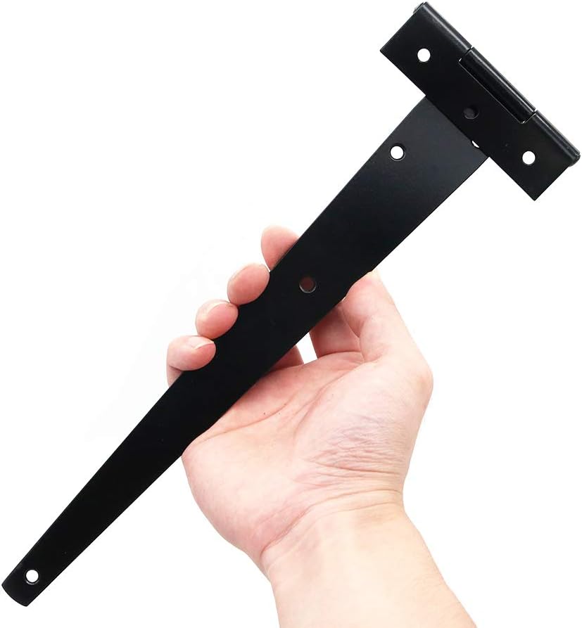 6-Piece Rust-Resistant T-Strap Hinges Set for Heavy Duty Shed Garden Gates