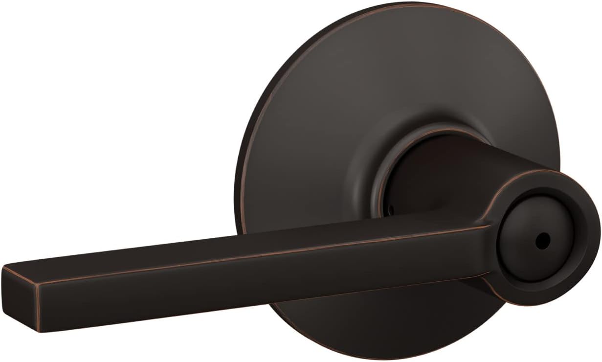 Schlag F40 LAT 716 Latitude Door Lever Aged Bronze - Secure Bed Bath Privacy Lock