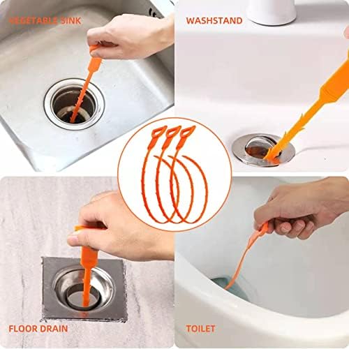 3-Piece Set of 25-Inch Hair Snake Drain Clog Remover