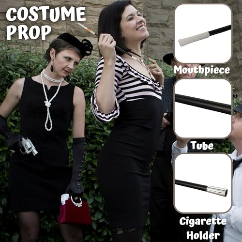 2 Long Cigarette Holders 2 Fake Puff Cigarettes for Halloween Accessories