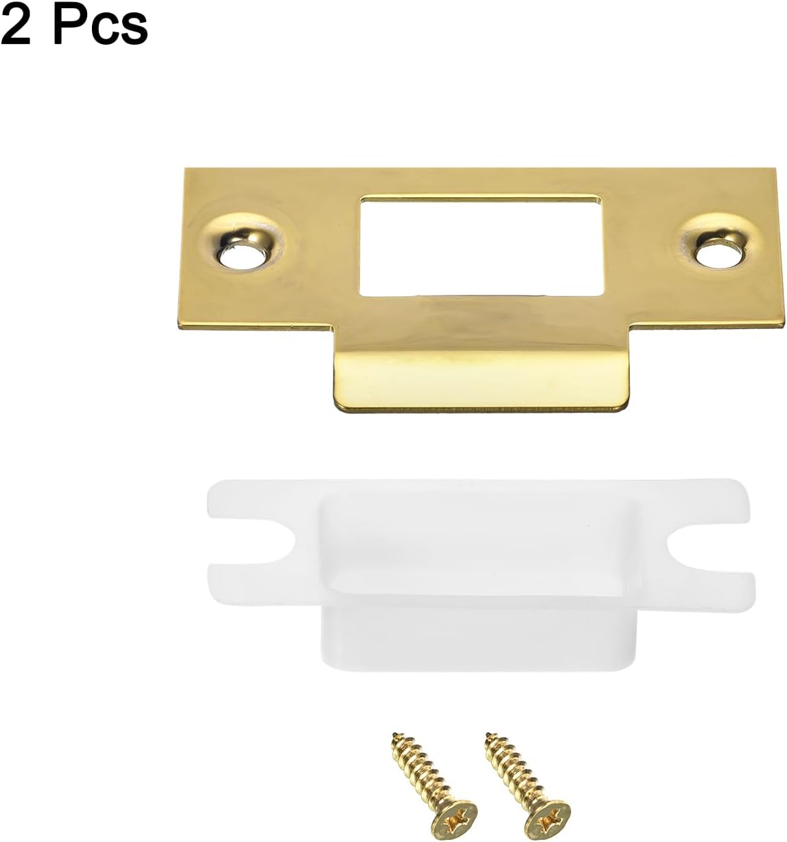 Secure Door Protection - 2Pcs 68mm x 39mm 201 Stainless Steel Latch Deadbolt Strike Plate for Home Security