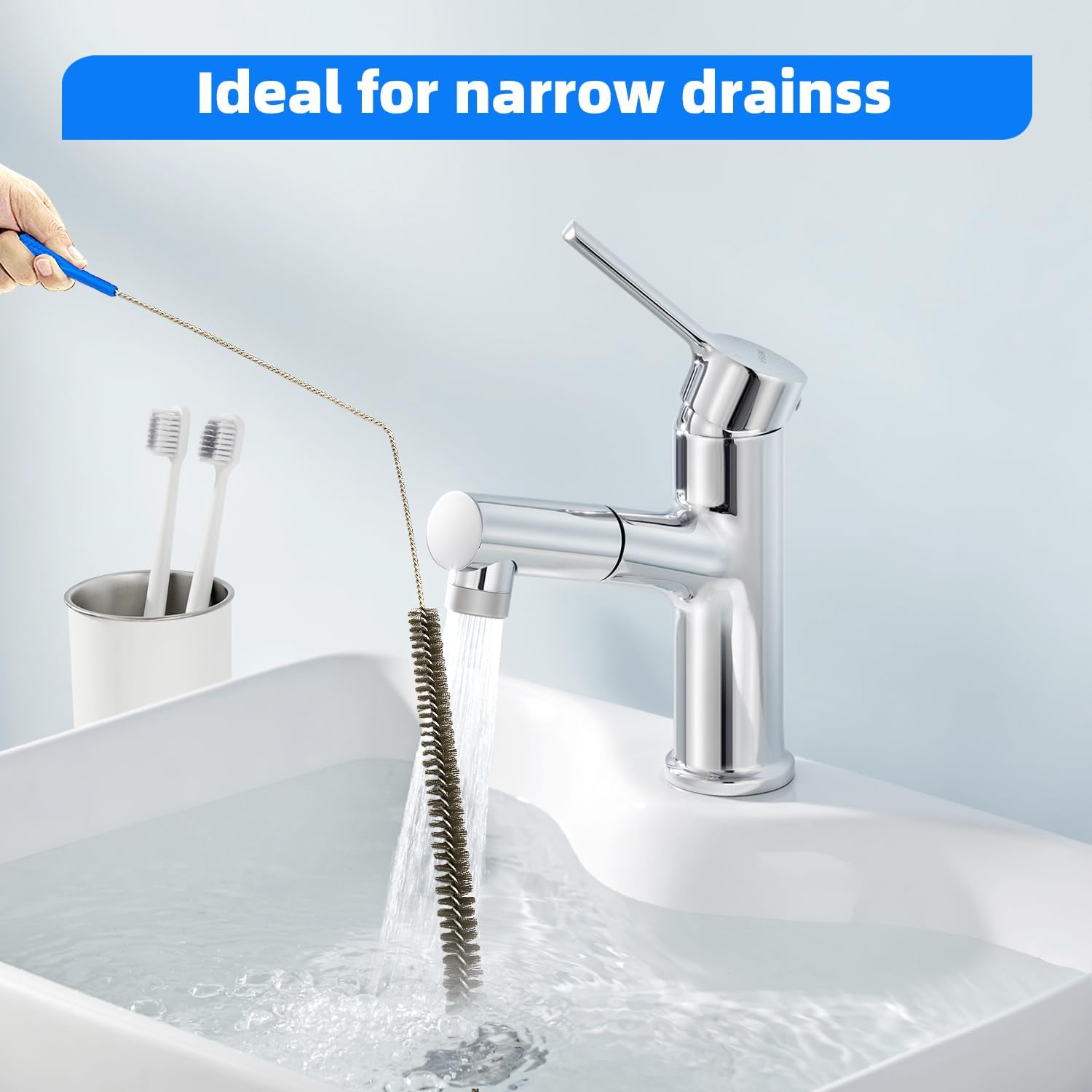 XENNRY Flexible Drill Brush for Hair and rubbish Removal valves and pipes being effectively cleared